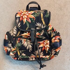 MISAKO Floral Black Bucket Bag Backpack